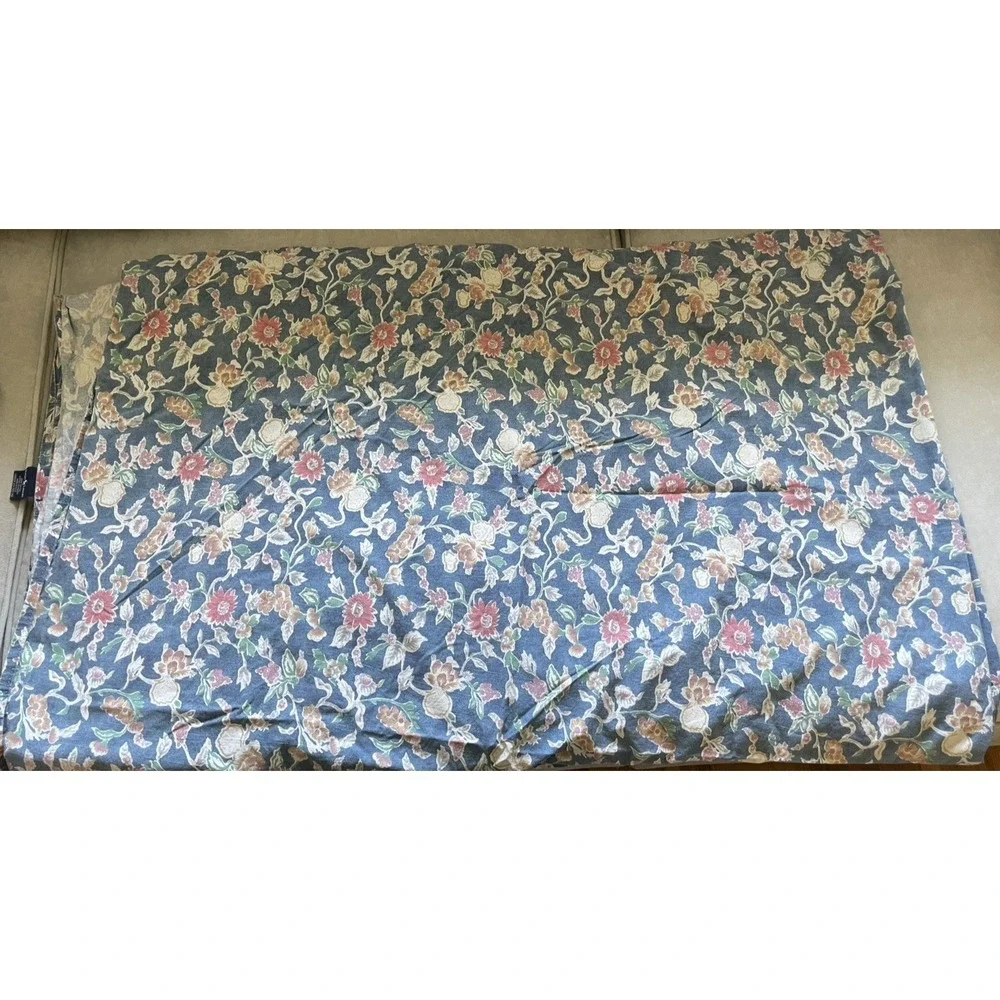 Vintage Ralph Lauren Jardin Queen Flat Sheet & 2 Standard Pillowcases FLAWED